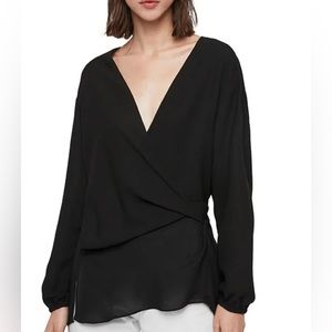 All Saints Mia Sleeve Black Top